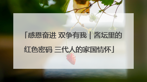感恩奋进 双争有我｜酱坛里的红色密码 三代人的家国情怀